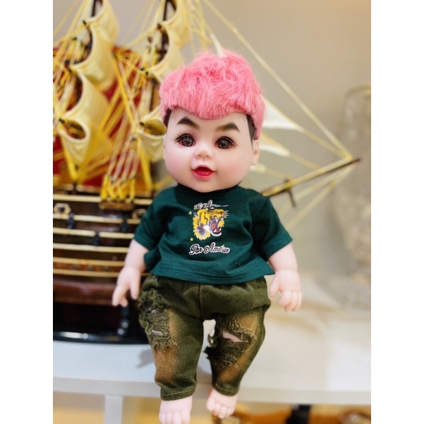 BÚP BÊ BÉ TRAI 12 INCH TRANG ĐIỂM GẮN TÓC TẶNG KÈM QUẦN ÁO