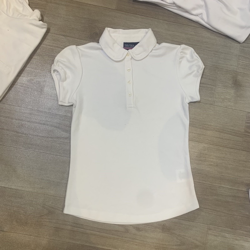 Áo cotton cổ bẻ bé gái, hàng dư