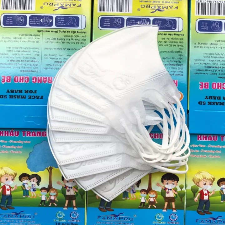 Combo 10 Hộp khẩu trang trẻ em 5D thương hiệu FAMAPRO (Hộp 10 cái)