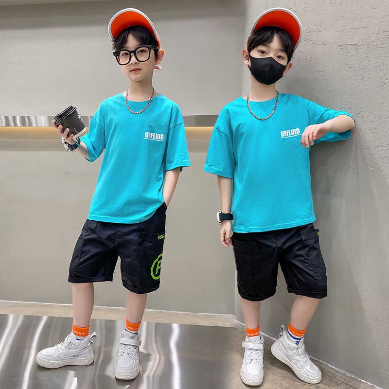 Bộ quần áo hè "LUID" 13-48kg cho bé trai 4-14 tuổi. Năng động - Thấm hút mồ hôi. Hàng may kỹ. B54