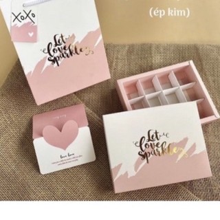 Set hộp đựng socola 9 viên, hộp quà valentine