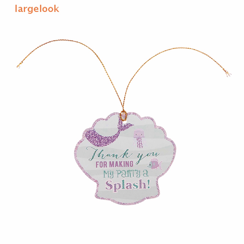 Set 24 Thẻ Tag Hình Vỏ Sò In Chữ Thank You Kèm Dây Trang Trí Hộp Quà