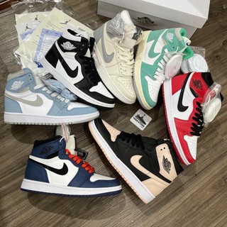 Giày air Jordan high cao cổ xanh dương, Giày Jodan cổ cao các mẫu nam nữ hot nhất tặng full box bill