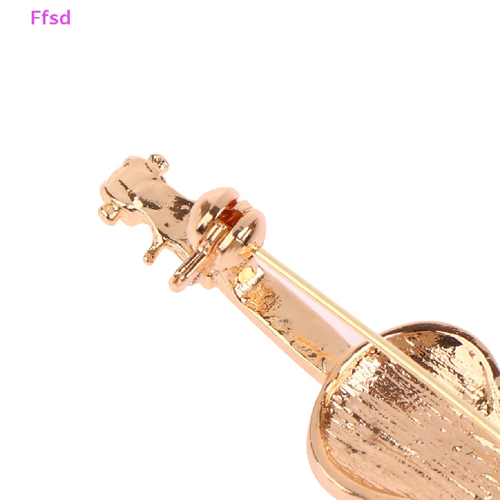 1 Ghim Cài Áo Hình Đàn Violin Màu Đỏ Thời Trang
