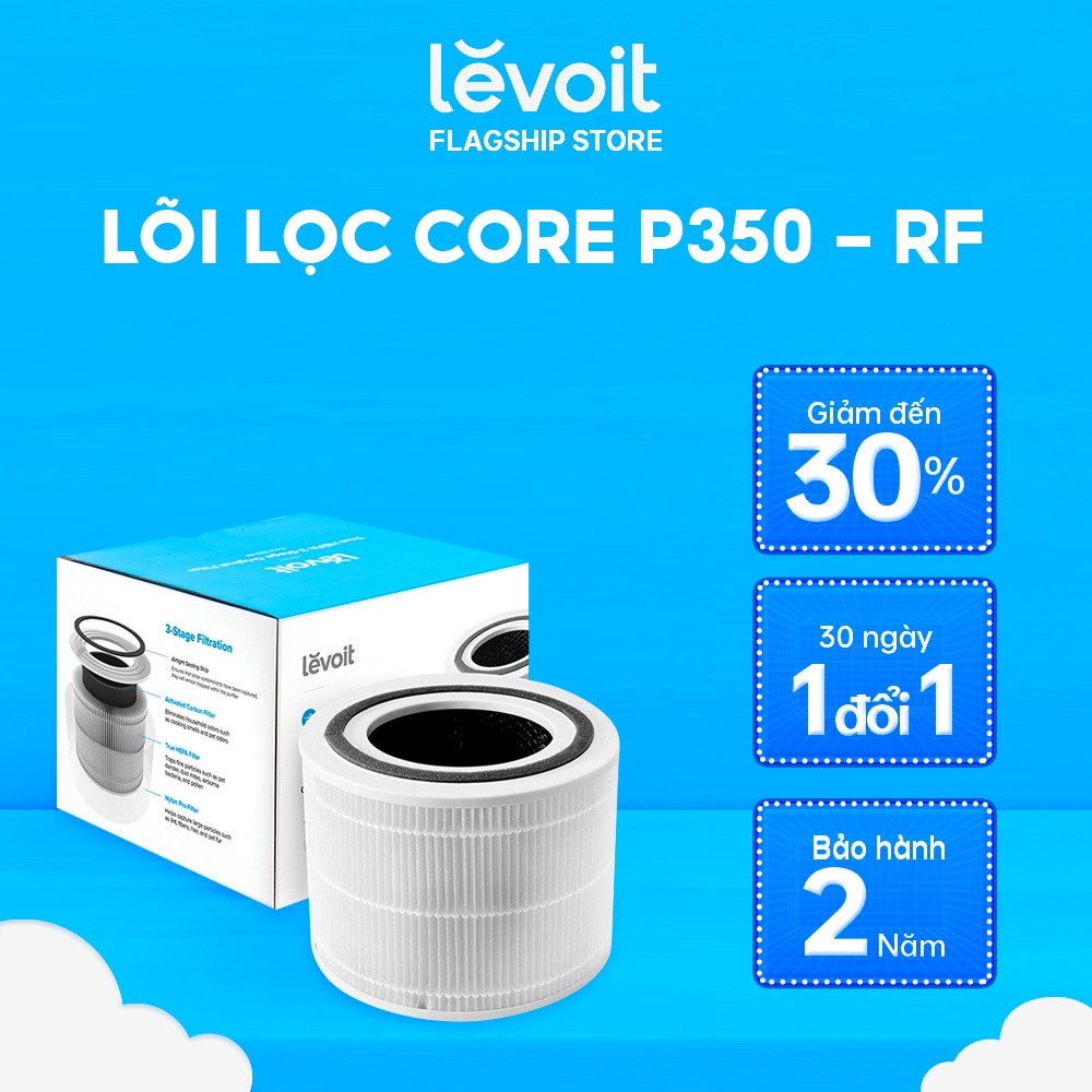 Lõi Lọc Diệt Khuẩn Cho Máy Lọc Không Khí Levoit Core P350-RF - Chính hãng- Bộ Lọc HEPA- Gồm 3 Lớp Lọc