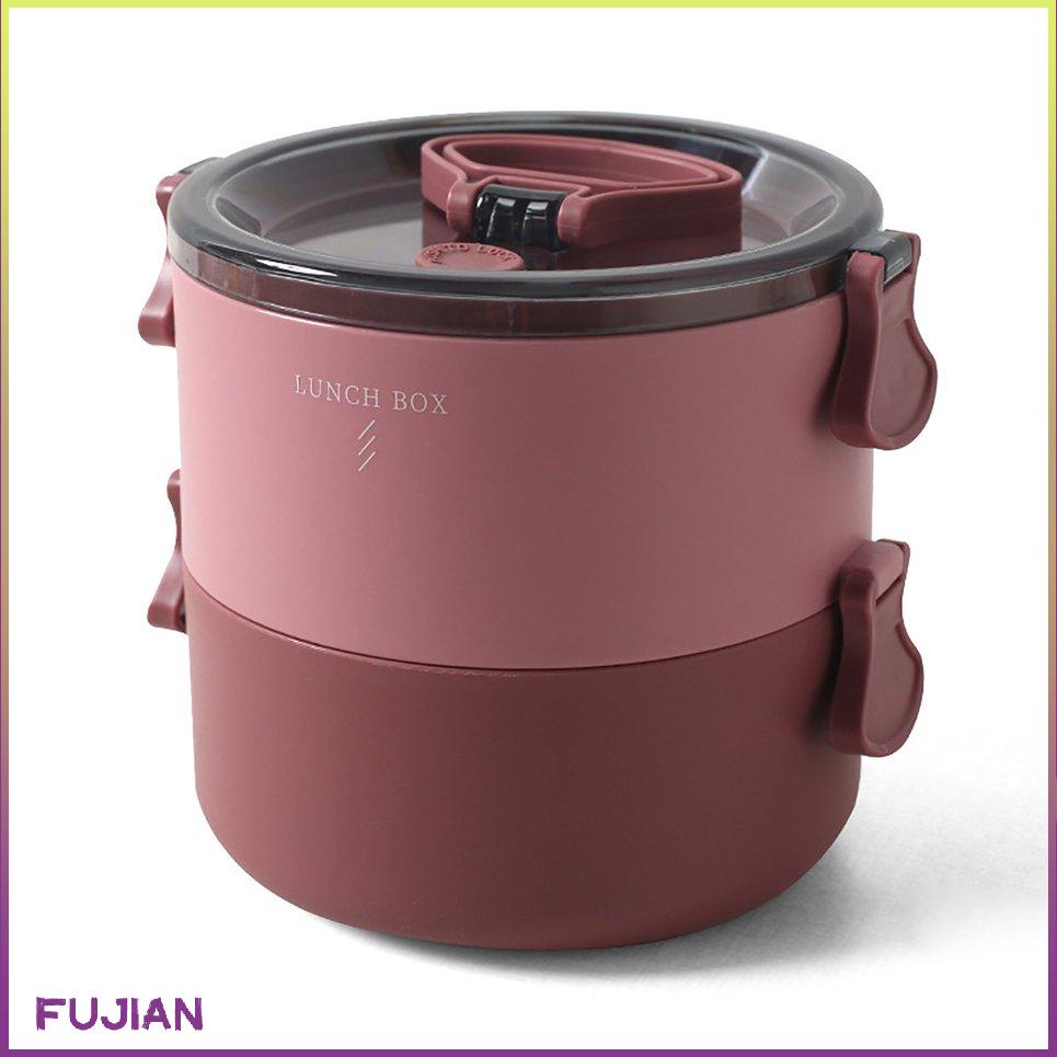 Hộp cơm trưa hai lớp cho trẻ em đồ ăn nhẹ Bento chống rò rỉ thực phẩm nhà bếp [D/28]