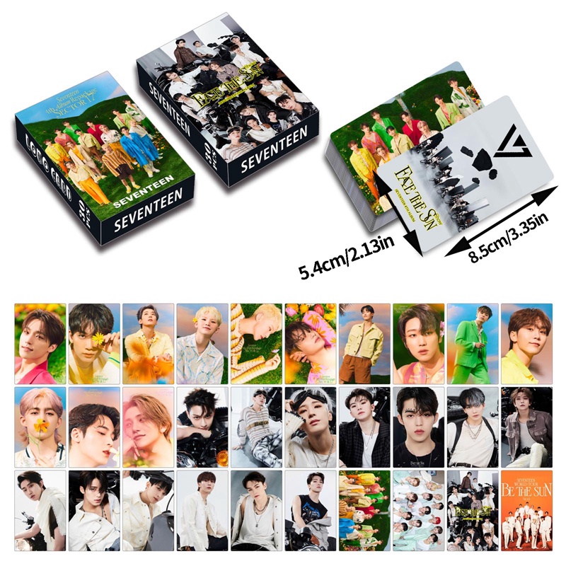 Set 30 Tấm Thẻ Ảnh LOMO Hai Mặt 17 Thẻ Hình Nhóm Nhạc KPOP SEVENTEEN