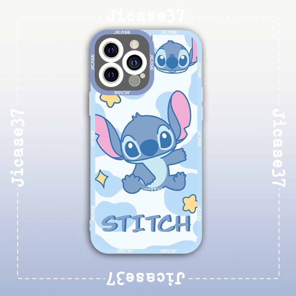 Ốp lưng iphone samsung xiaomi oppo cạnh vuông Jicase JMcase Stitch Hoạt Hình Cartoon Dễ Thương
