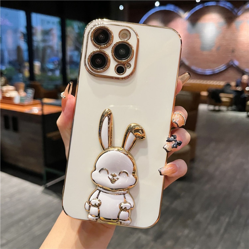 Ốp Điện Thoại Dẻo Họa Tiết Hoạt Hình Chú Thỏ Kèm Giá Đỡ Cho xiaomi 13 13t 12t 12 11t mi 10t pro mi 11 lite ultra