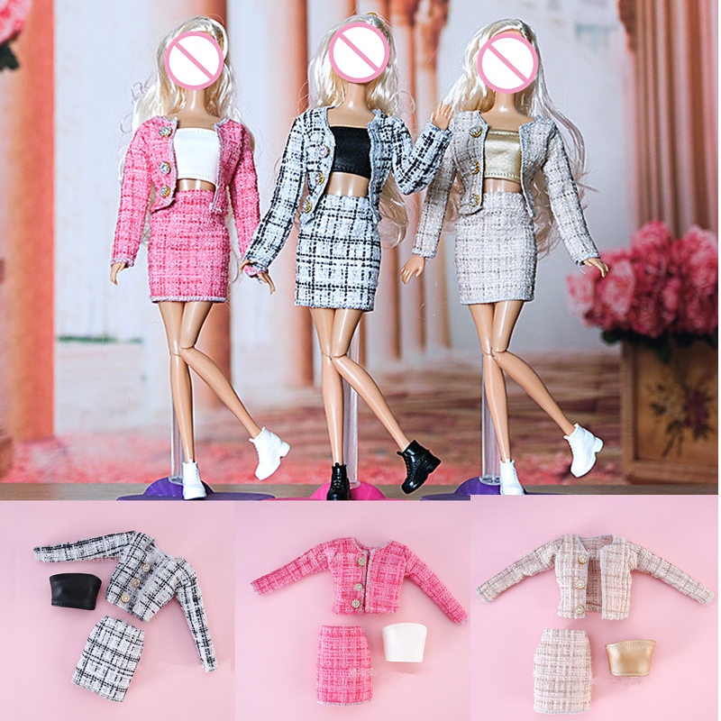 Áo Khoác Và Váy Cho Búp Bê 30CM Mới