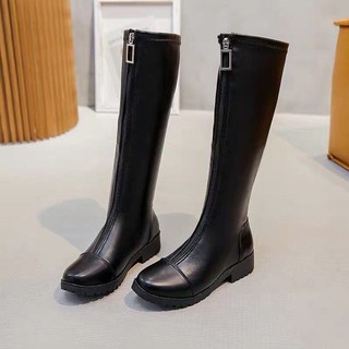 Bốt đùi da mềm khoá trước big size 35-41 - ảnh thật