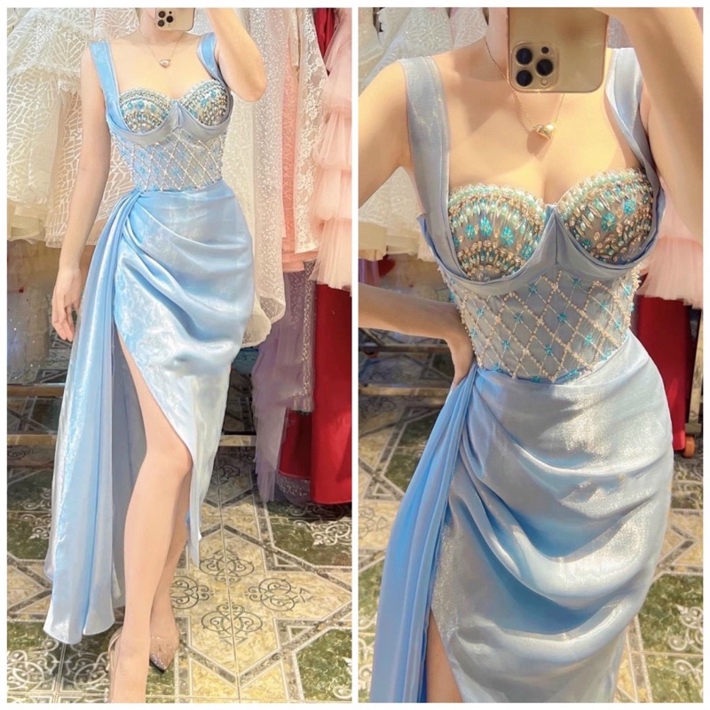 Đầm body dự tiệc TRIPBLE T DRESS cúp bra kết cườm - Size S/M/L - MS286Y