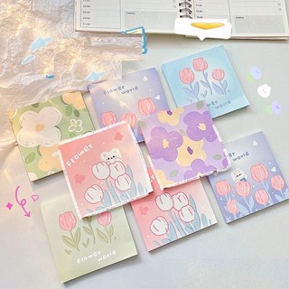 Giấy note hoa tulip 50 tờ giấy ghi chú hoạ tiết hoa