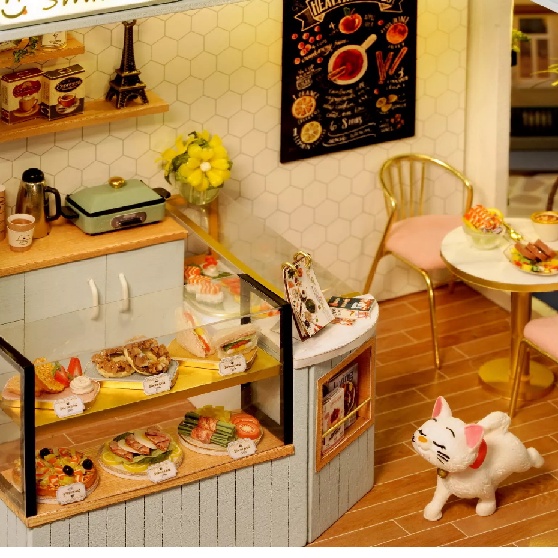 Mô hình Nhà Búp Bê DIY DOLL HOUSE - TIỆM TRÀ SỮA, FASTFOOD -C015, C016