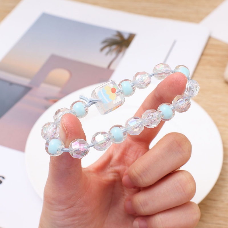 Dây Cột Tóc Đính Hạt Trong Suốt Hình Kẹo / Kem Thời Trang Cho Nữ