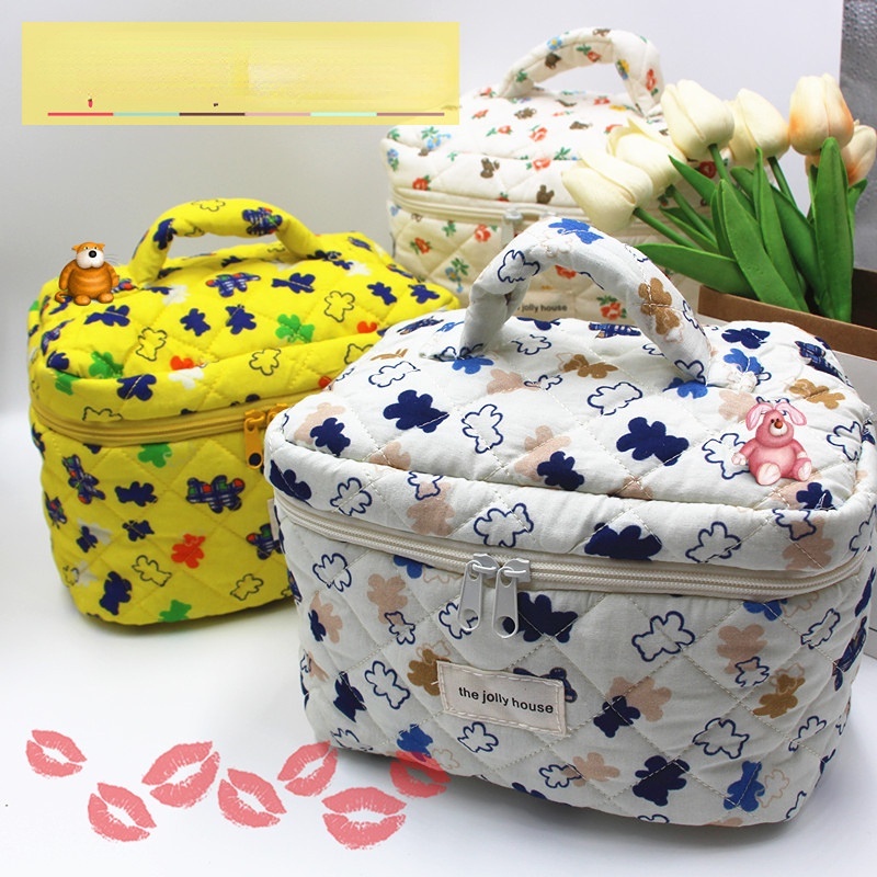 Túi Đựng Đồ Trang Điểm Họa Tiết Hoa Dung Tích Lớn Tiện Dụng Khi Đi Du Lịch