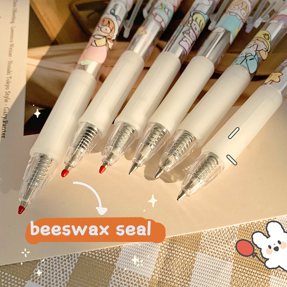 Bút Mực Trong Suốt Ngòi 0.5mm Họa Tiết Hoạt Hình Gấu Ngẫu Nhiên Chống Trượt Thoải Mái Cho Nữ