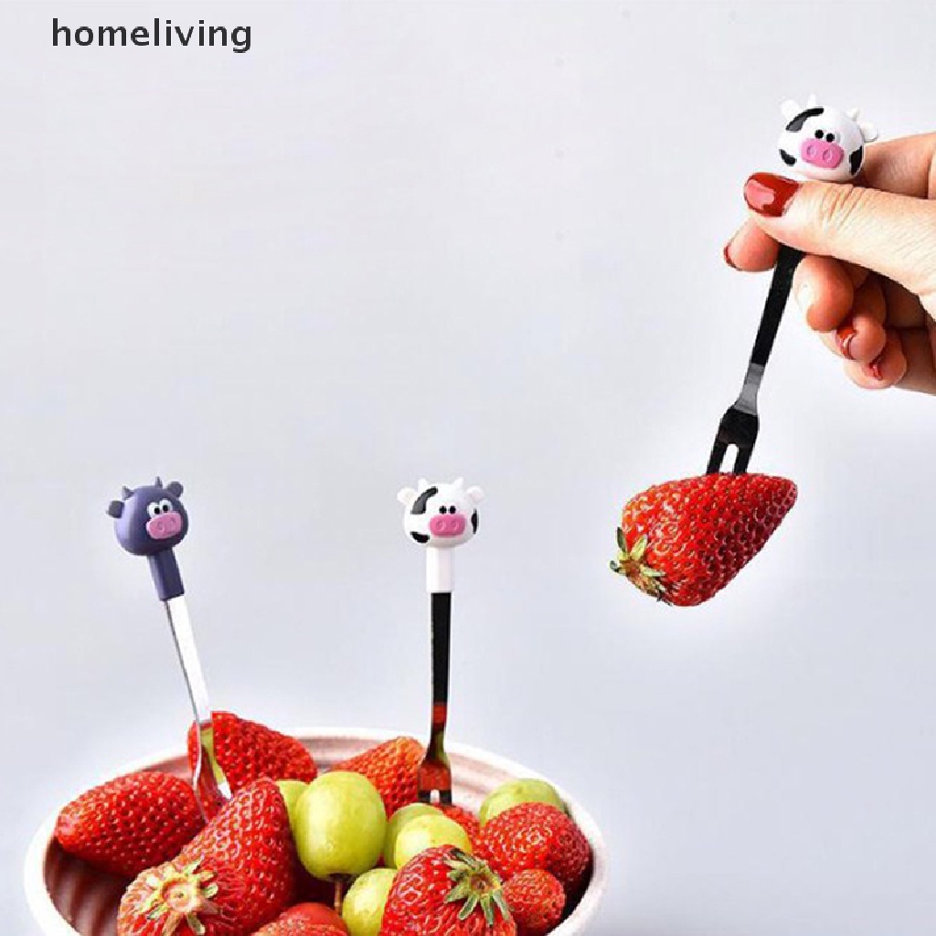 Bộ 6 Nĩa Ăn Trái Cây Kèm Giá Đỡ Bằng Thép Không Gỉ Tiện Dụng