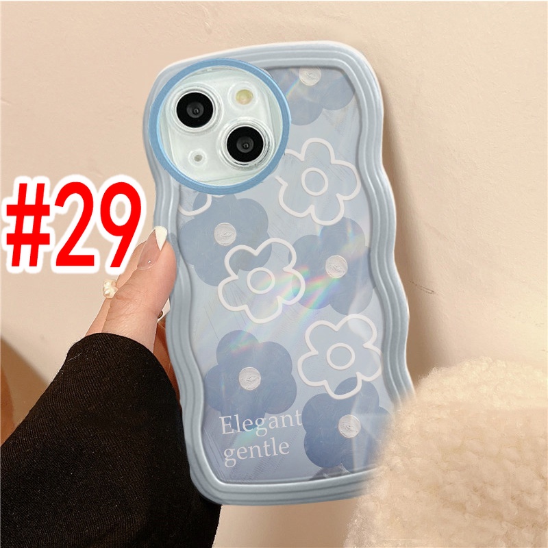 Casing OPPO A17 A77S A76 A96 A54 4G 5G A16 A16S A74 A95 A94 A93 A55 A53 A33 2020 A52 A72 A92 A15S A15S A31 A1K A12E A3S A9 A5 A7 A5S A12 A11K A57 2022 A83 A71 2018 A59 F11 Pro F9 F7 F1S F5 Youth Wavy Edge Flowers Soft Phone Case BW 29