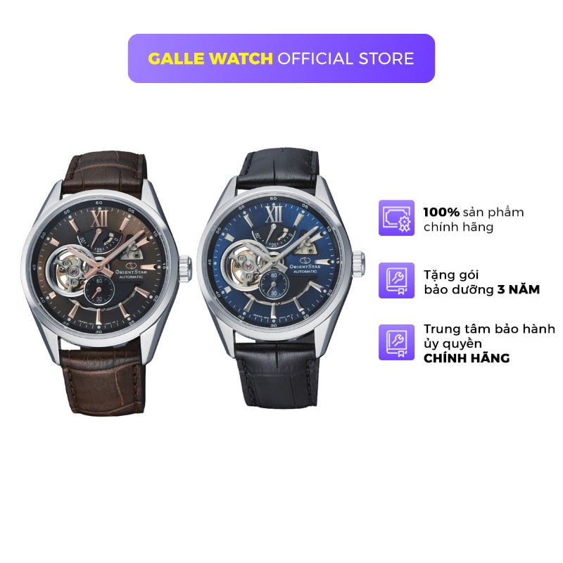 Đồng hồ cơ nam Orient Star Watch Joker Skeleton RE-AV000 thiết kế lộ máy mặt kính Sapphire dây da đeo tay chính hãng