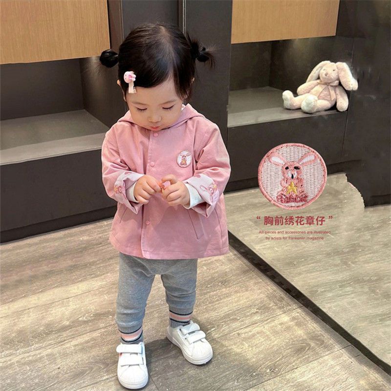 Áo Khoác Hai Mặt Chống Gió Phong Cách Thời Trang Mùa Thu 2023 Mới Dành Cho Bé Gái 0-3 - 6 Tuổi