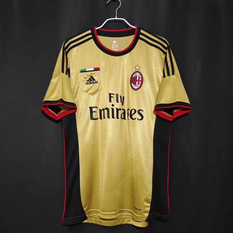 Áo Bóng Đá Ngắn Tay Phong Cách Vintage 2013 / 14 AC Milan