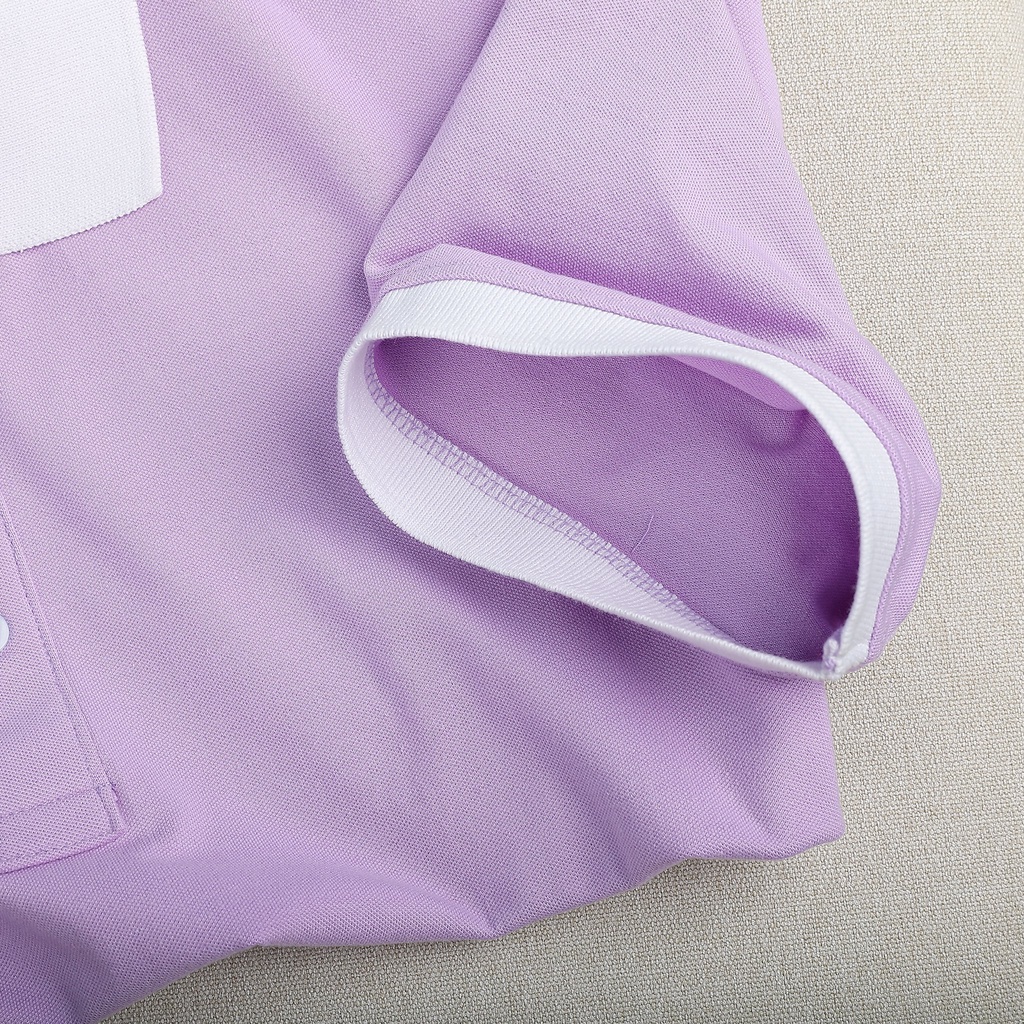 Áo polo nam HEIN cổ bẻ vải cá sấu cotton màu tím
