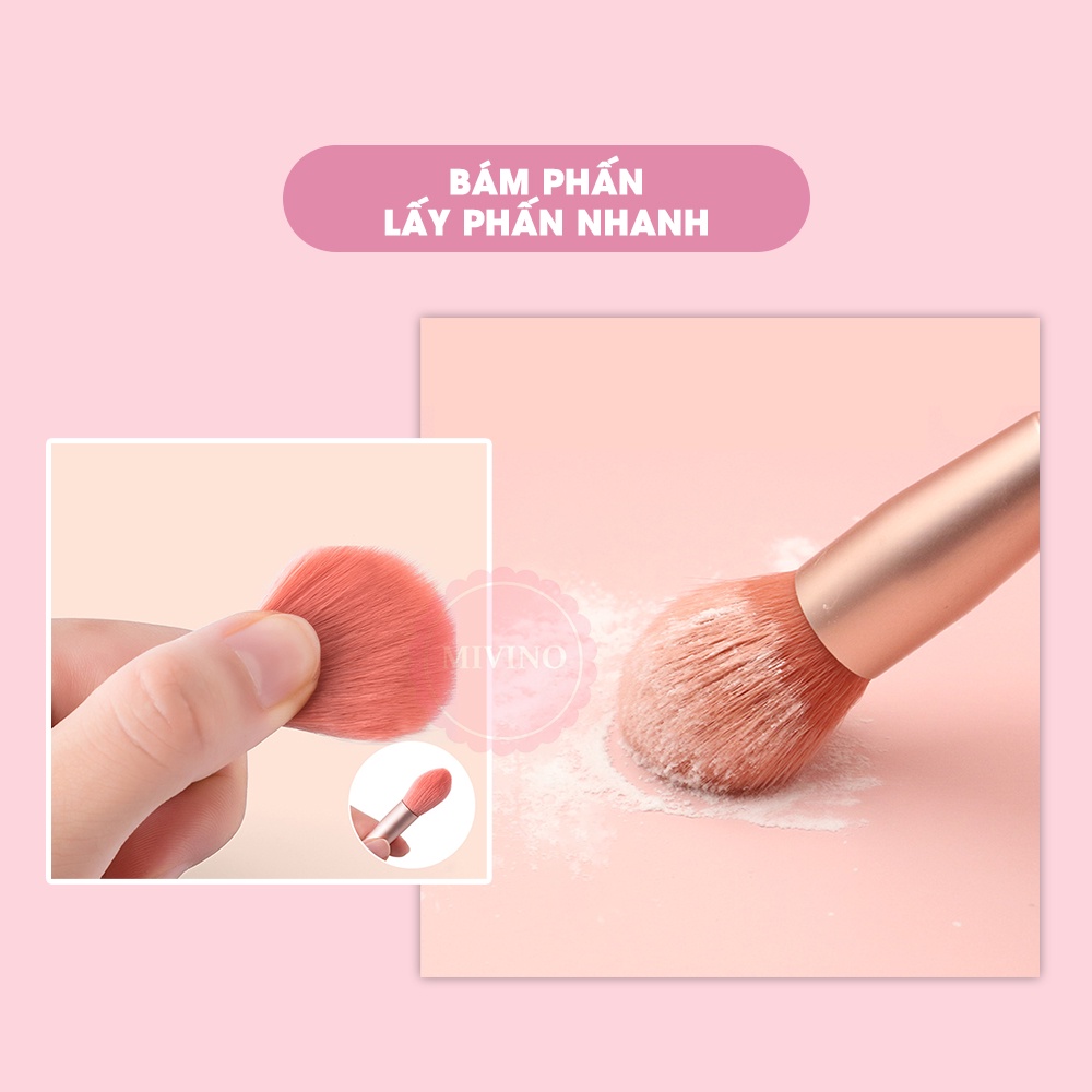 Cọ trang điểm Mivino bộ cọ trang điểm lông mềm 8 cây chuyên nghiệp cọ che khuyết điểm đa năng CO03