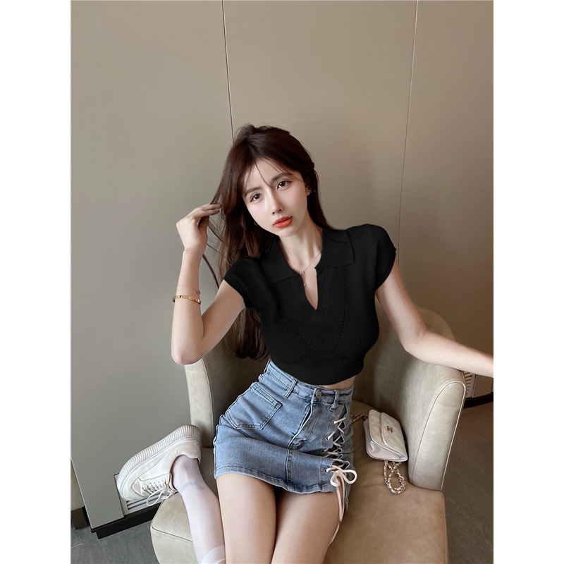 Áo thun cổ bẻ nhiều màu tay ngắn, Áo crt len tăm dễ phối đồ, chất đẹp, hàng Quảng Châu cao cấp