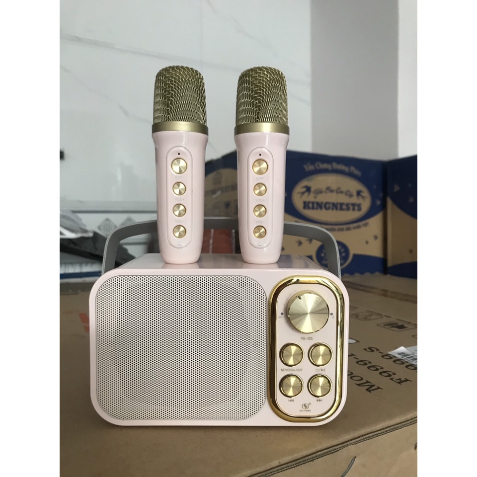 Loa Karaoke Mini YS105/ YS106 Kèm 2 Micro Không Dây