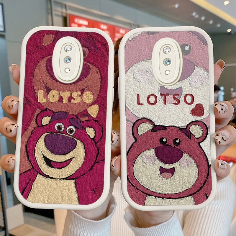 Ốp Điện Thoại Da PU Hình Gấu Dâu Tây Cho Realme X Oppo K3