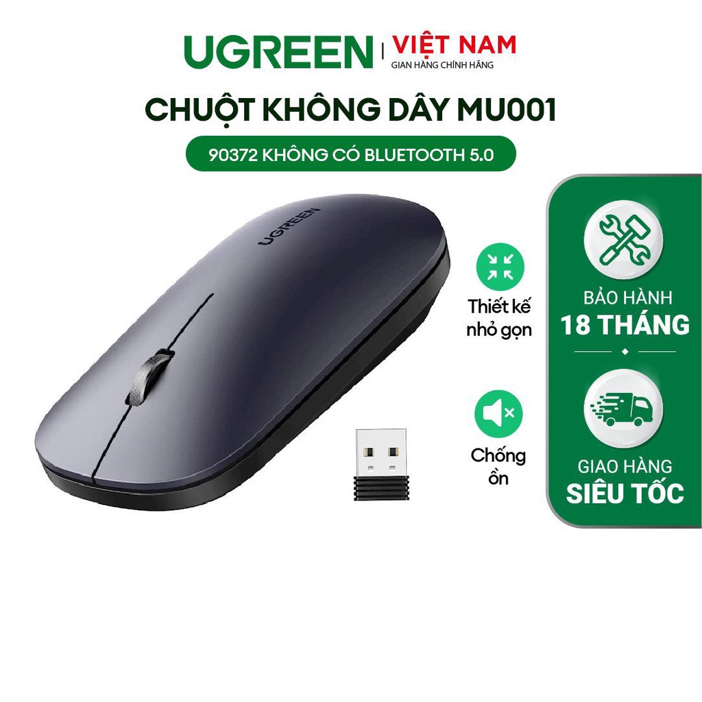 Chuột không dây 2.4G Ugreen MU001 | 4 mức DPI 1000/1600/2000/4000 | Nút click im lặng | Chế độ tự động ngủ