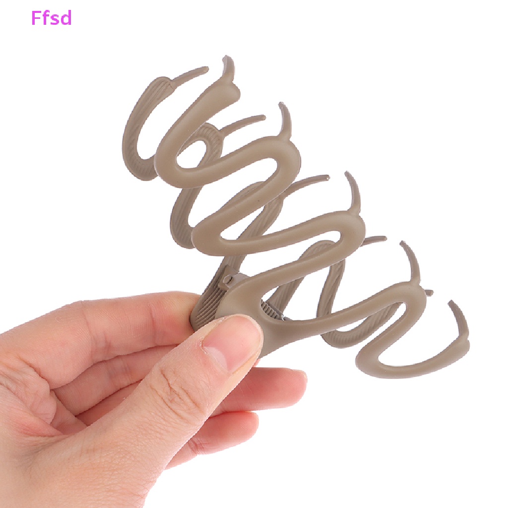 {Ffsd} Kẹp Tóc Càng Cua Thiết Kế Kiểu Hình Học Gợn Sóng Màu Đục Đặc Biệt Cho Nữ *