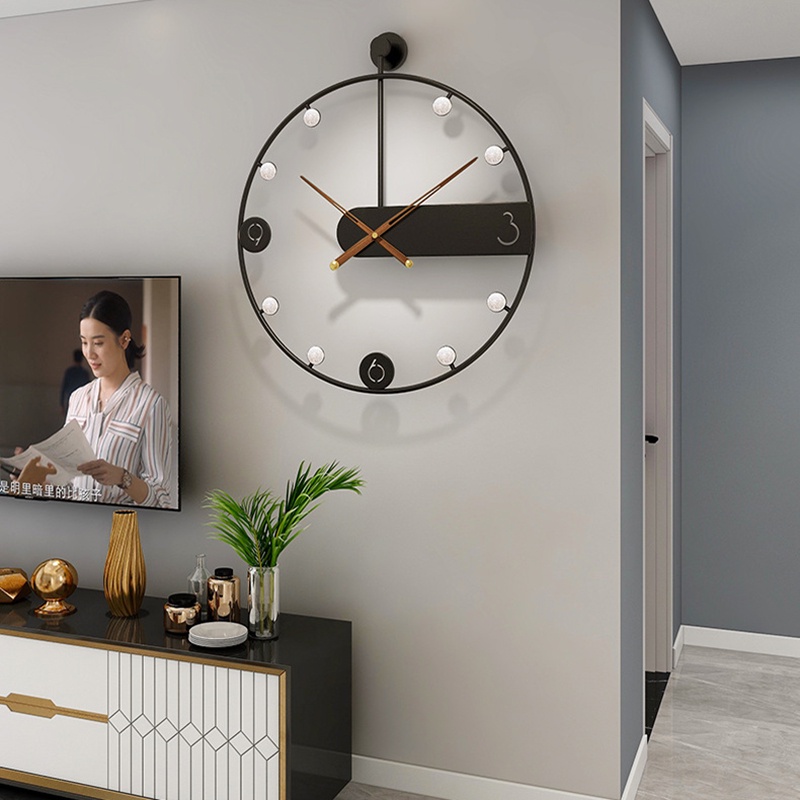 Đồng Hồ Treo Tường Hình Tròn Cỡ Lớn Kiểu Bắc Âu Sáng Tạo Thời Trang