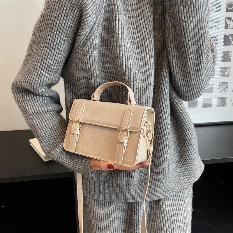 Túi Đeo Chéo Bằng Da pu Màu Trơn Phong Cách Cổ Điển Thời Trang Cho Nữ