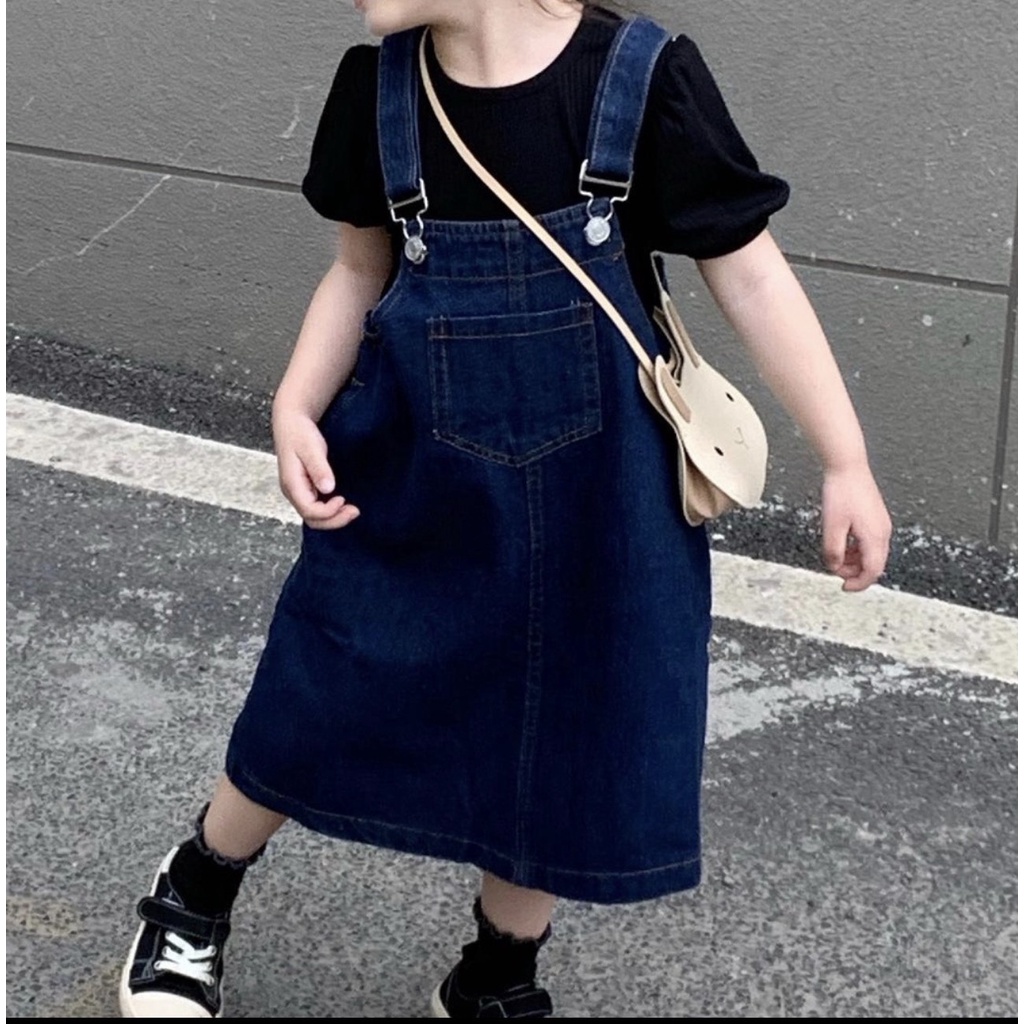 BÁN SỈ SET YẾM VÁY BÒ BÉ GÁI MIX ÁO ĐEN TAY BỒNG