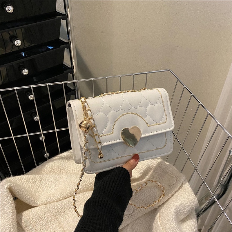 Túi Đeo Vai Phối Dây Xích Thiết Kế Đơn Giản Thời Trang Cho Nữ