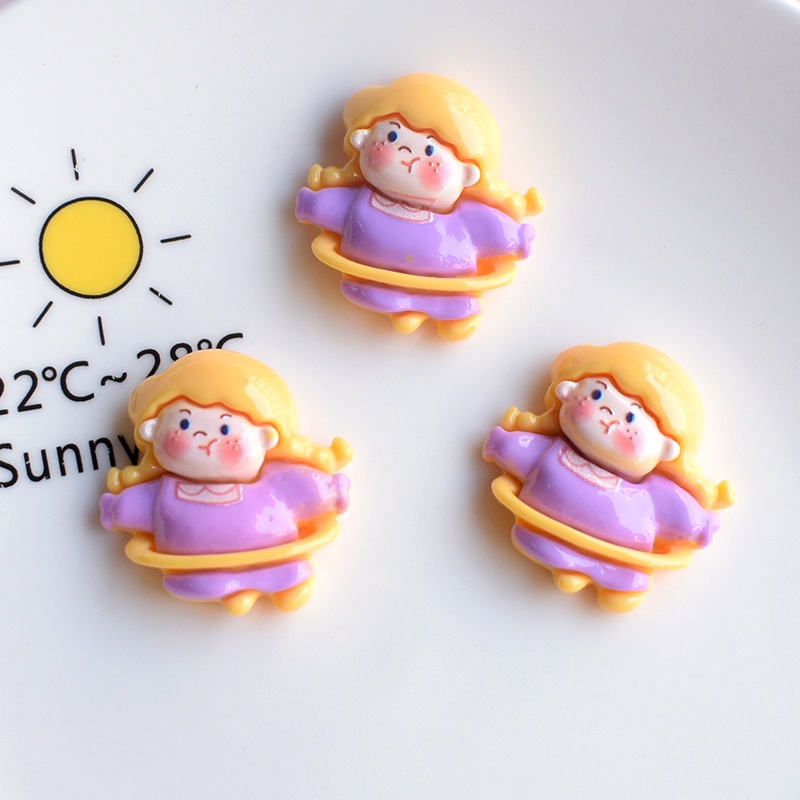 Set 10 Phụ Kiện Trang Trí Điện Thoại Hình Cô Gái Mũm Mĩm Dễ Thương Diy