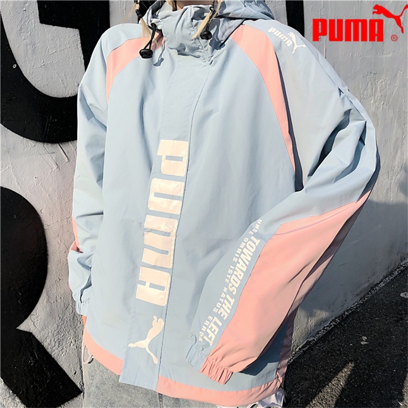 Áo Khoác Gió Puma 100% Chính Hãng Dáng Rộng Phối Màu Tương Phản Kiểu Đường Phố Mỹ Cá Tính Cho Cặp Đôi