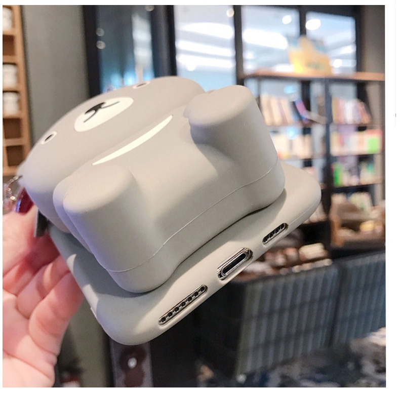 Ốp Điện Thoại Silicon Mềm Có Ví Hình Gấu Dễ Thương Cho iPhone 14 + 13 pro max 12 mini 11 x xs max xr 5 5s 6 6s 7 8 + se 2020