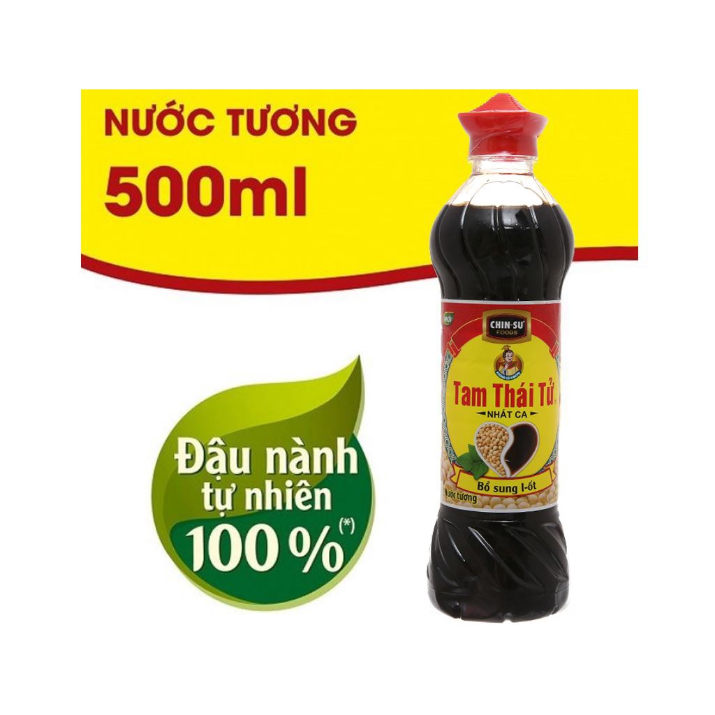 Thùng 24 chai Nước tương TAM THÁI TỬ nhất ca chai 500ml / Lốc 6 chai Nước tương TAM THÁI TỬ nhất ca chai 500ml