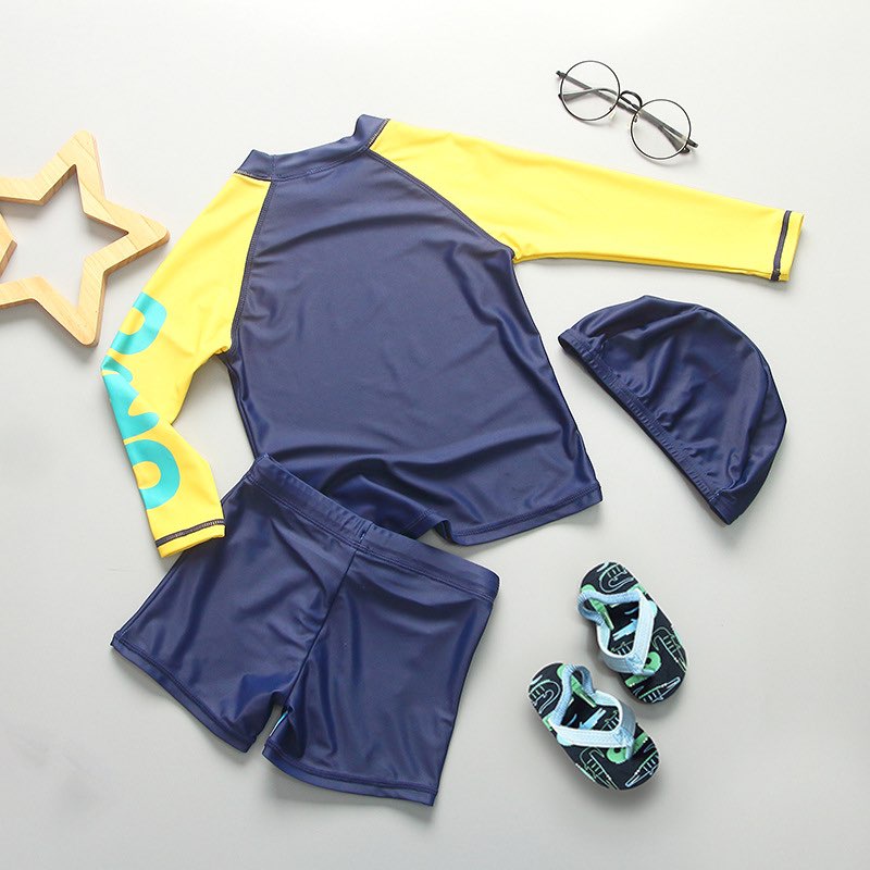 SET 3 MÓN ĐỒ BƠI TAY DÀI CHỐNG NẮNG BÉ TRAI