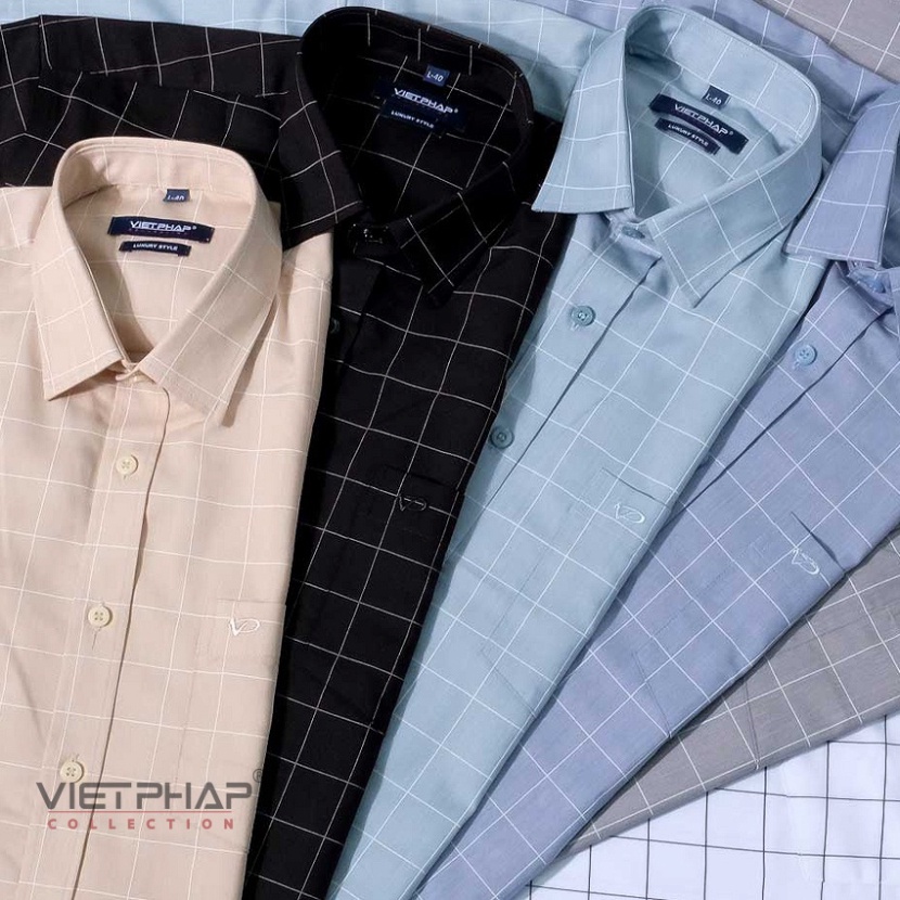 Áo Sơ Mi Bamboo ngắn tay nam VIỆT PHÁP / Form Luxury / Chất liệu sợi tre Cao Cấp thoáng mát, thấm hút mồ hôi tốt 9305
