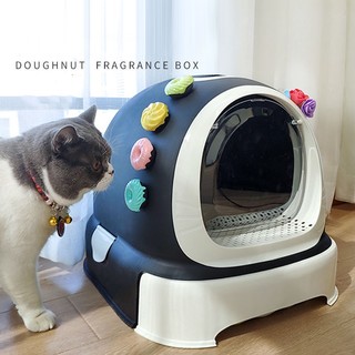 Elsabell Pet Cage Deodorant Donut Hình dạng bánh rán lâu dài Thơm cho House Mùi thơm khử mùi mèo Hộp 4 cái