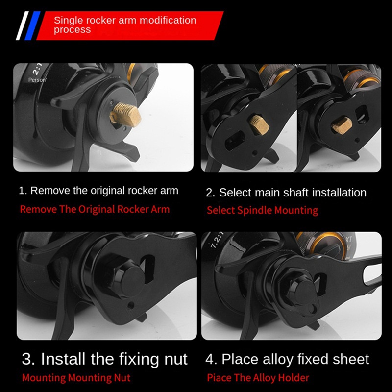 1 Cặp Tay Quay Máy Câu Cá Bằng Kim Loại Titan Màu Sắc