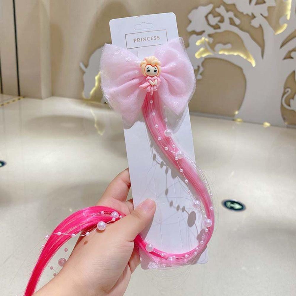 ANEMONE Tóc Giả Dài Thẳng Tự Nhiên Đính Kim Sa Nhiều Màu Dễ Thương Cho Bé Gái