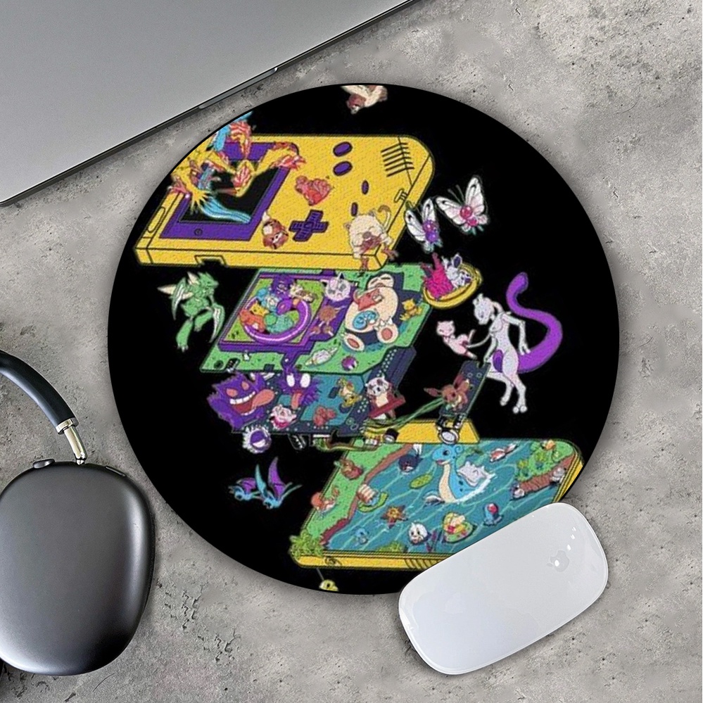 Lót Chuột Gaming in hình Pokemon Máy Chơi Game Nintendo Cầm Tay Pad decor bàn làm việc chơi game size 35cm