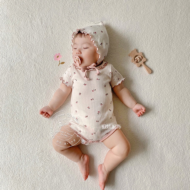 Bộ Áo Liền Quần Công Chúa Mùa Hè Mỏng Nhẹ In Họa Tiết Hoa Cho Bé Gái Tập Bò