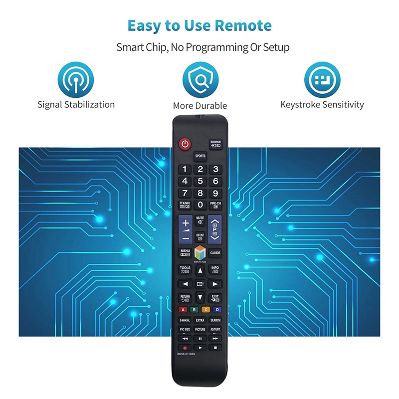 BN59-01198Q Replace Remote for Samsung Smart TV UE40JU6445K UE55JU6445K T32E390SX