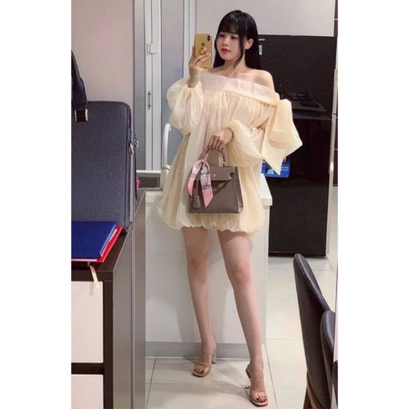 🌸Áo trễ vai tơ nơ vai bánh bèo xinhh cáaa❤️❤️